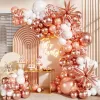 Rose gold and white balloon decoration combination, star-shaped balloon arc-shaped background stand, wedding party decoration supplies Specification image